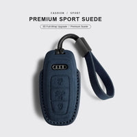 Audi Sport Suede Key Case – 3D Full-Wrap Stitched Cover in Four Signature Colours