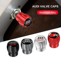 Audi Sport Fluted Alloy Valve Caps – Four-Color Edition with Rings, S & RS4 Badges