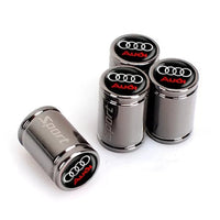Audi Sport Engraved Valve Caps – Titanium & Chrome Luxury Set of 4