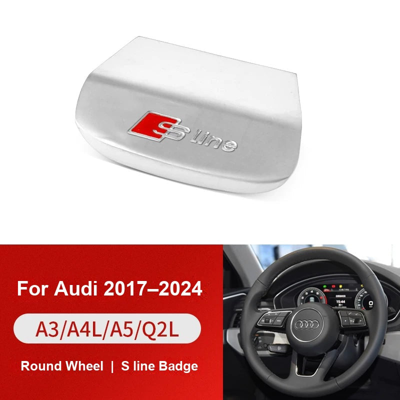 S line badge for round steering wheel, Audi A3 A4L A5 Q2L 2017-2024