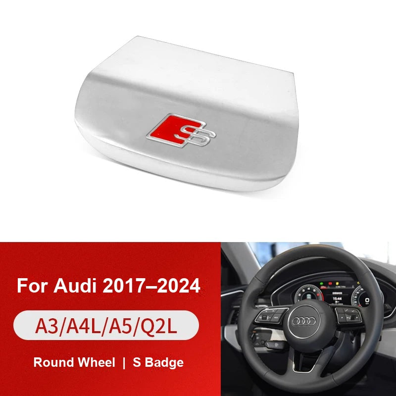 S badge for round steering wheel, Audi A3 A4L A5 Q2L 2017-2024
