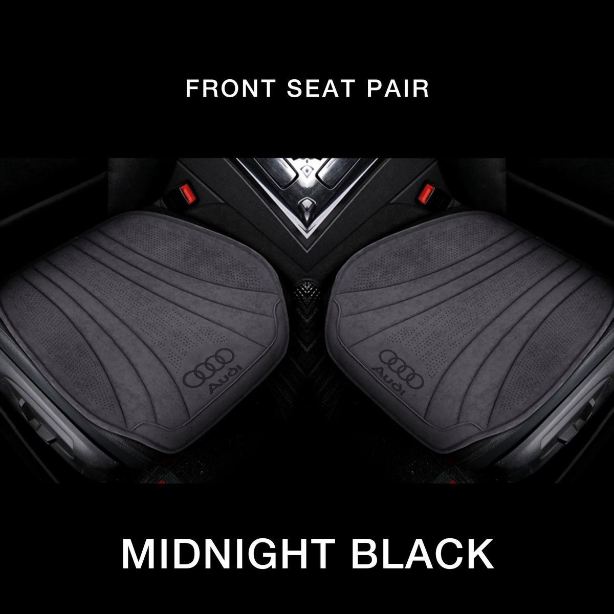 Audi suede front seat cushion pair – Midnight Black