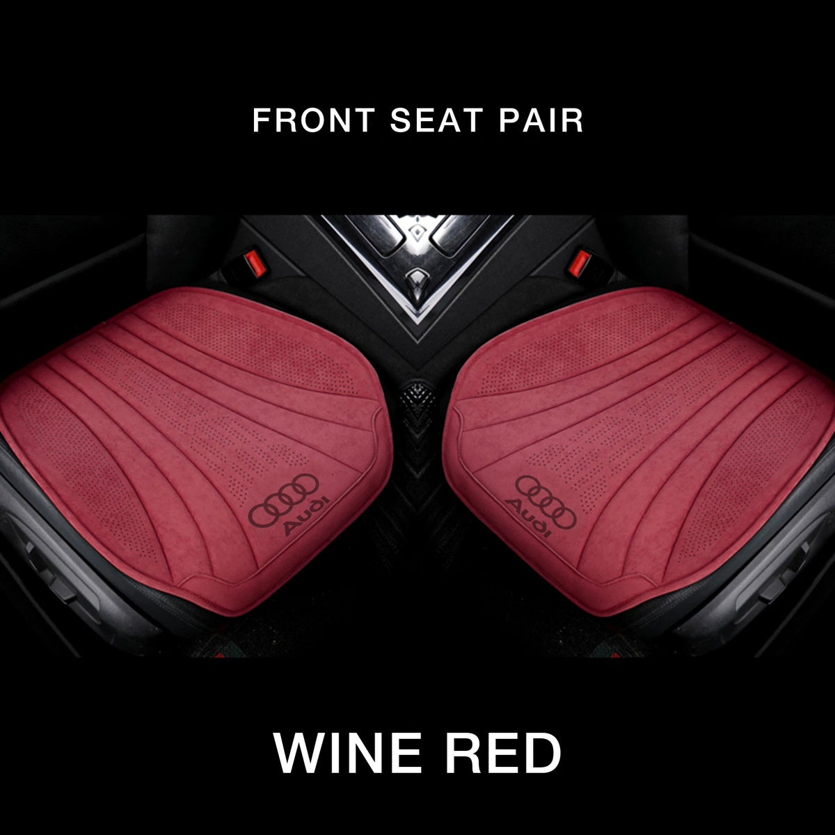 Audi suede front seat cushion pair – Wine Red