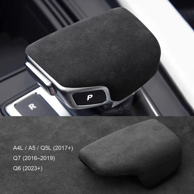 Audi suede gear knob cover for A4L, A5, Q5L, Q7, Q6 – plain, Italian suede