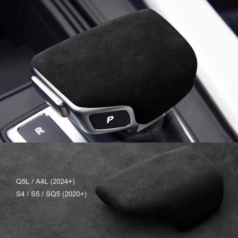 Audi suede gear knob cover for A4L, Q5L 2024+ and S4, S5, SQ5 – plain, imported suede