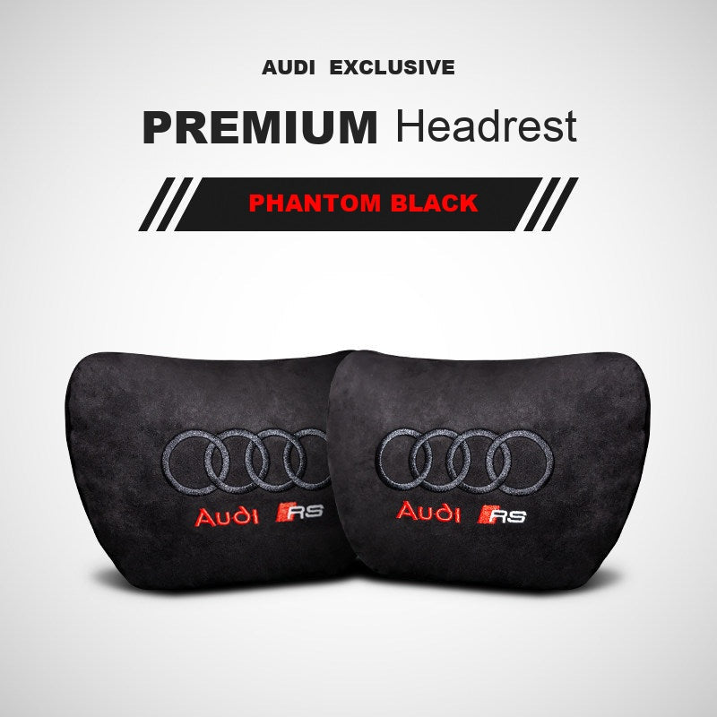 Audi RS suede headrest pillow – Phantom Black, 2 Headrests