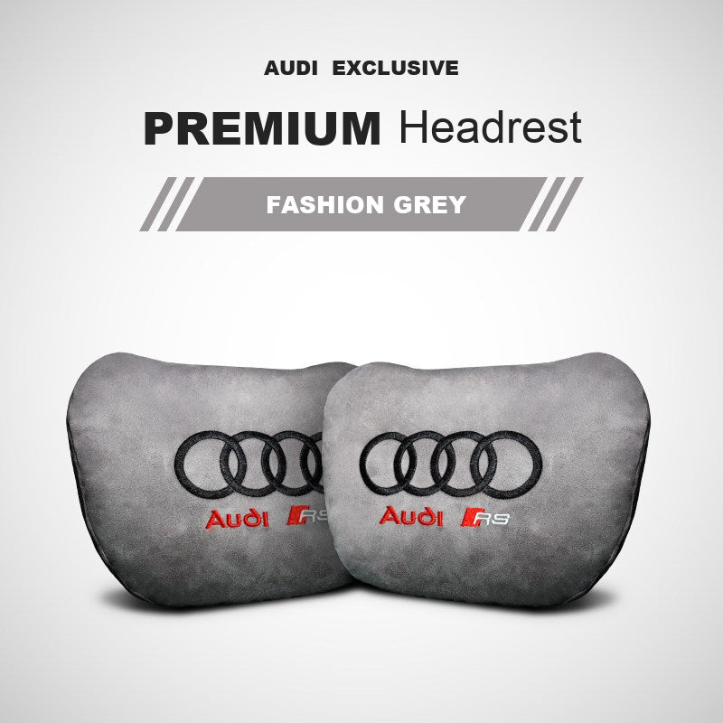 Audi RS suede headrest pillow – Fashion Grey, 2 Headrests