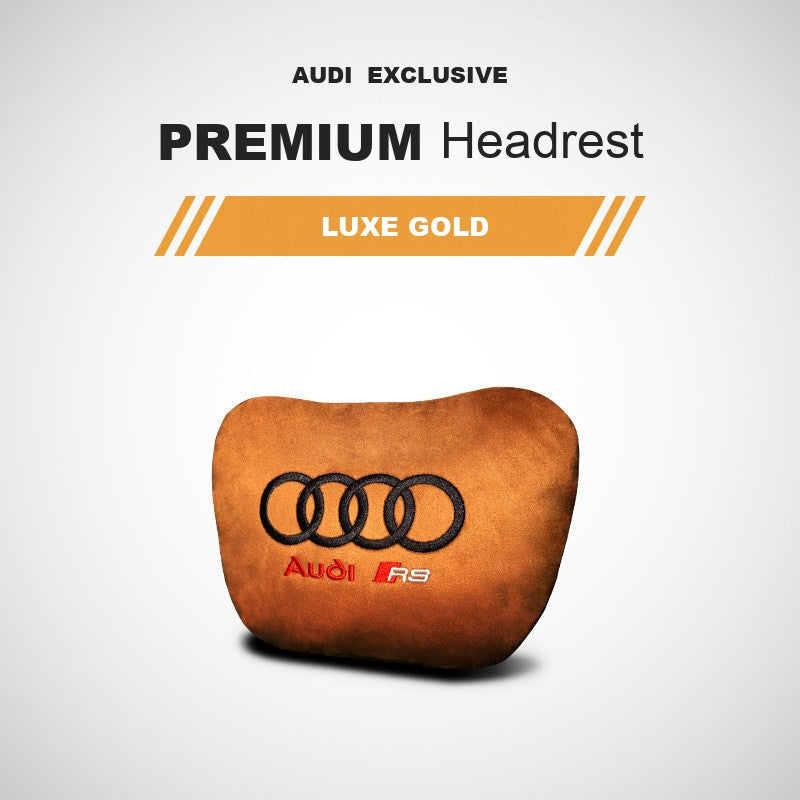 Audi RS suede headrest pillow – Luxe Gold, 1 Headrest