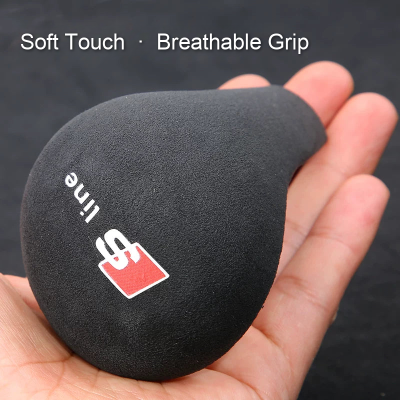 Soft-touch breathable Audi S line suede shift cover in hand