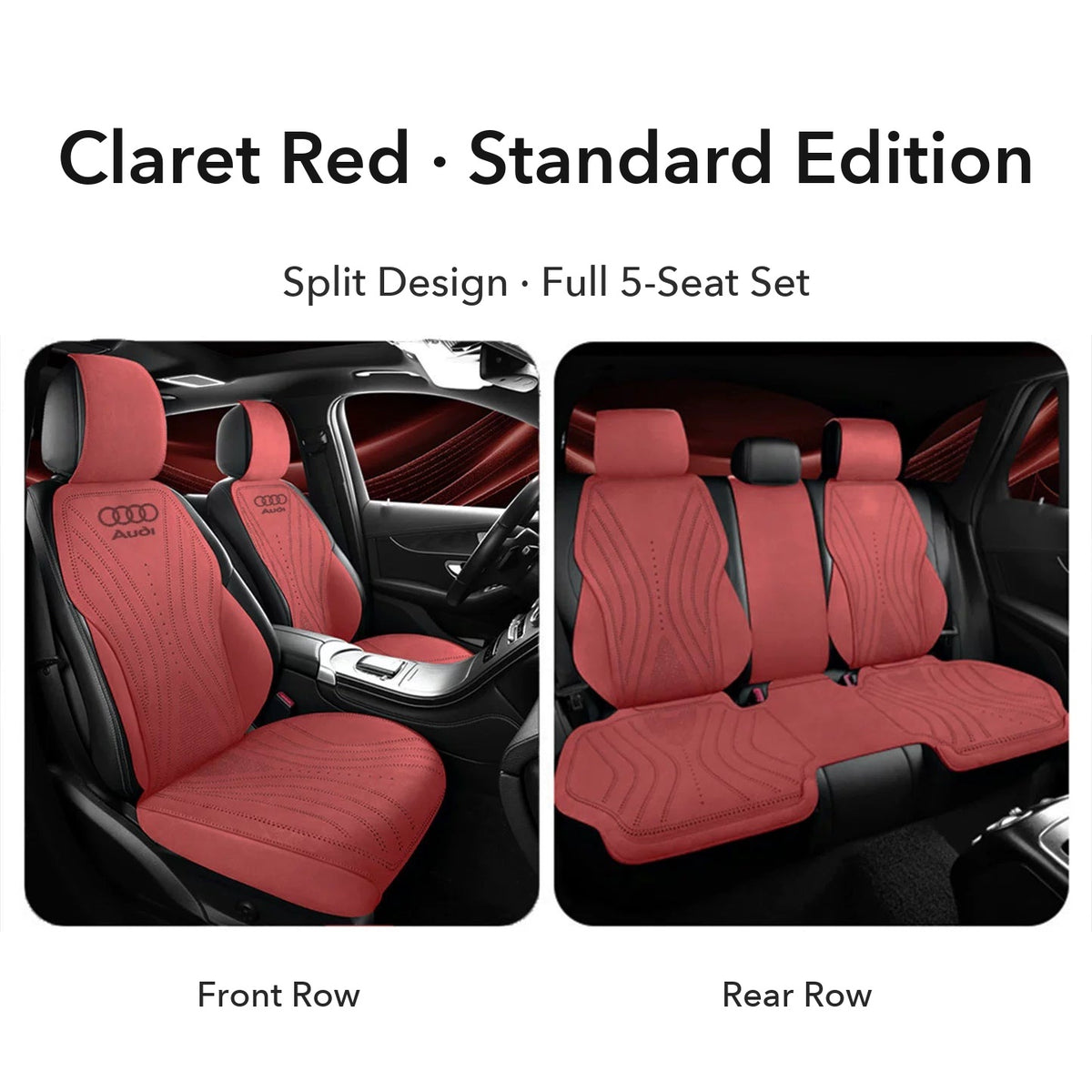 Audi suede seat cushion – Claret Red Standard Edition 5-seat set