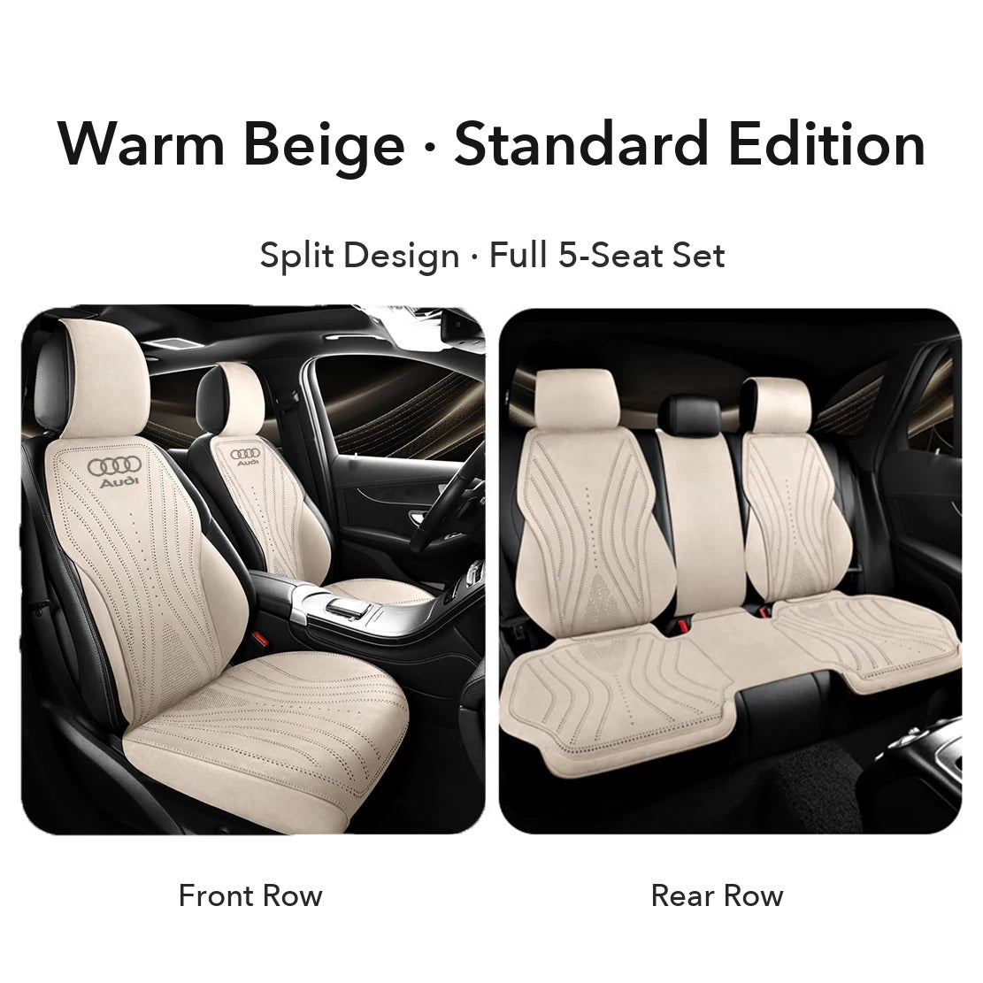 Audi suede seat cushion – Warm Beige Standard Edition 5-seat set