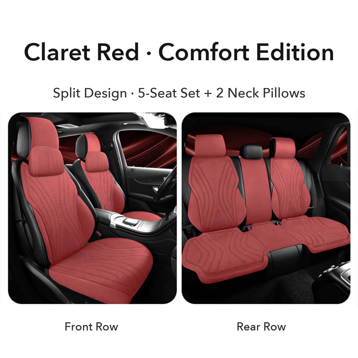 Audi suede seat cushion – Claret Red Comfort Edition 5-seat set
