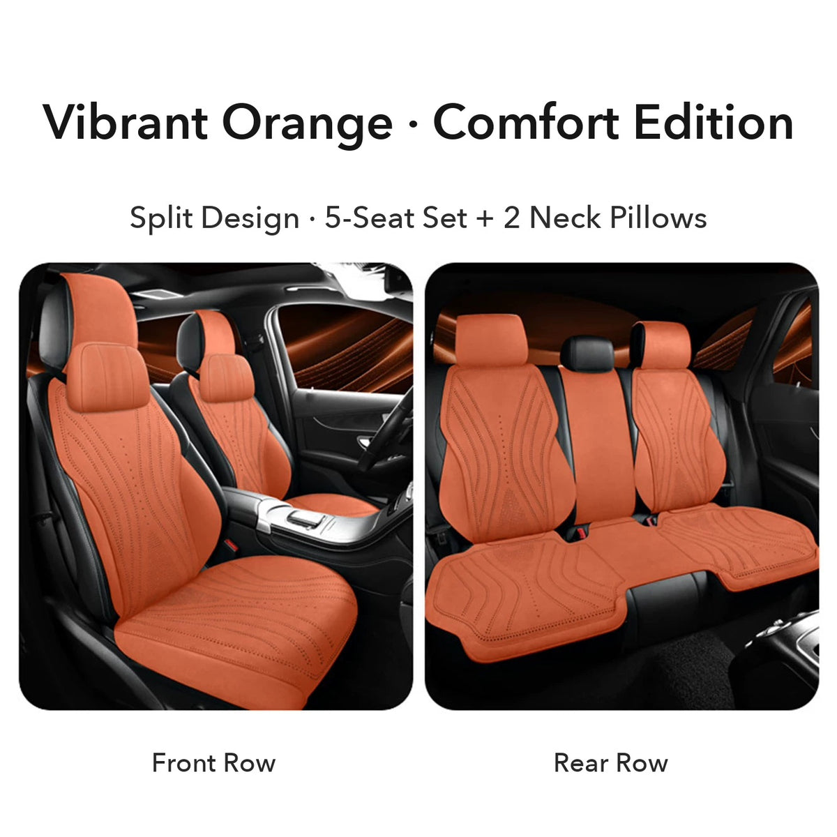 Audi suede seat cushion – Vibrant Orange Comfort Edition 5-seat set