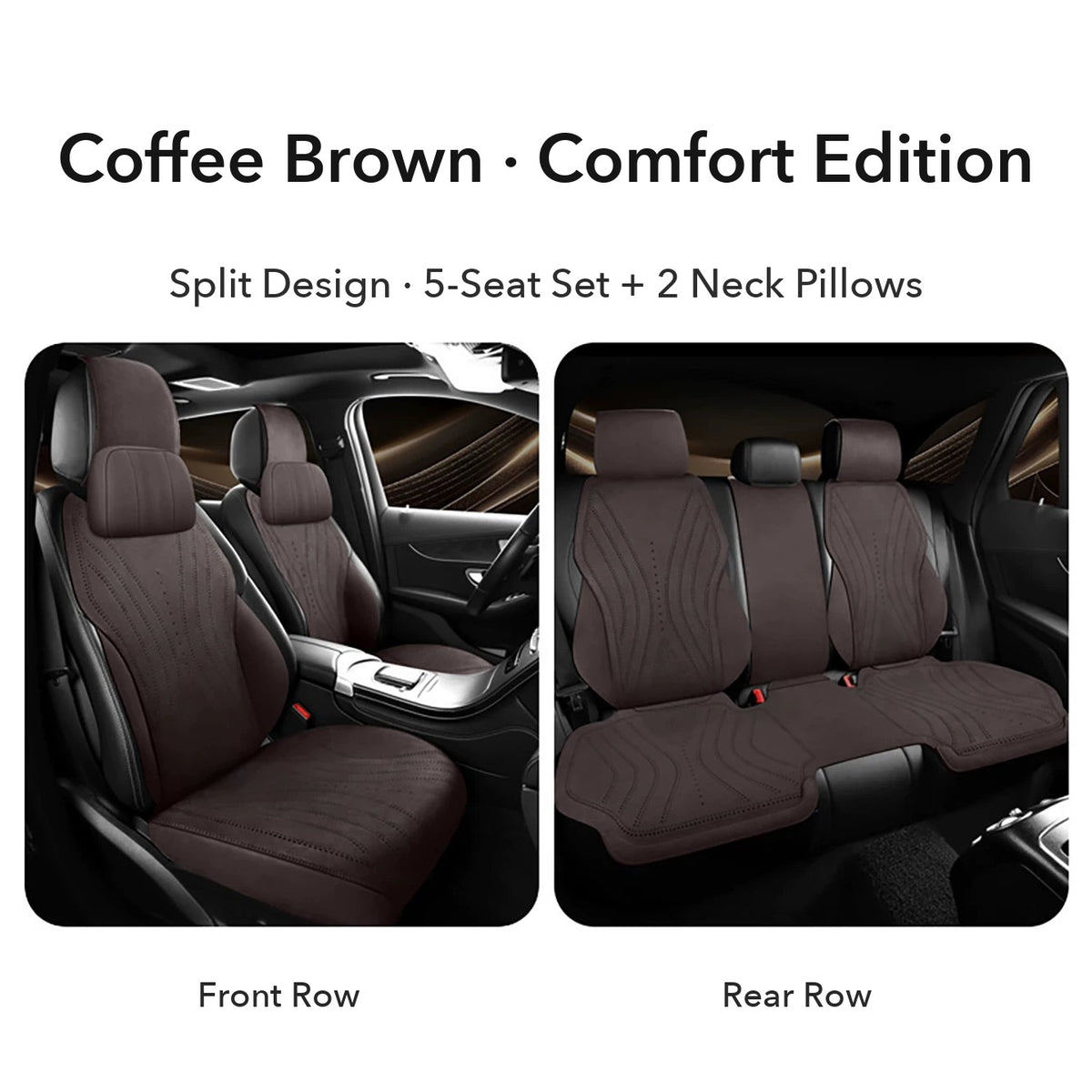 Audi suede seat cushion – Coffee Brown Comfort Edition 5-seat set