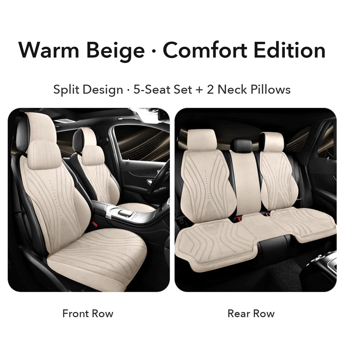 Audi suede seat cushion – Warm Beige Comfort Edition 5-seat set
