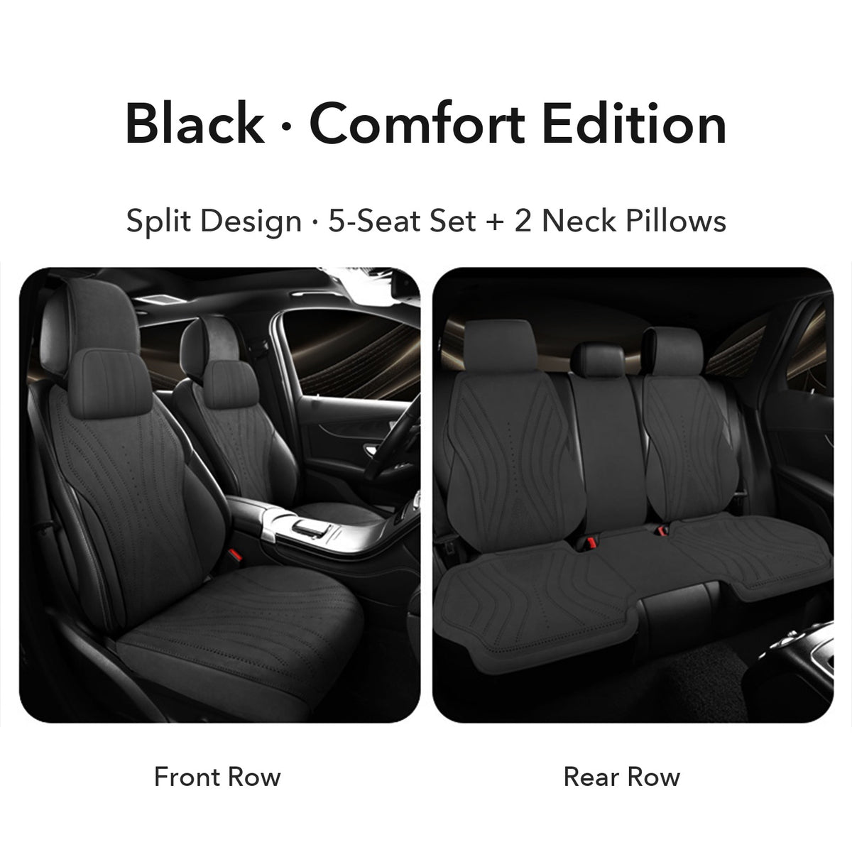 Audi suede seat cushion – Black Comfort Edition 5-seat set