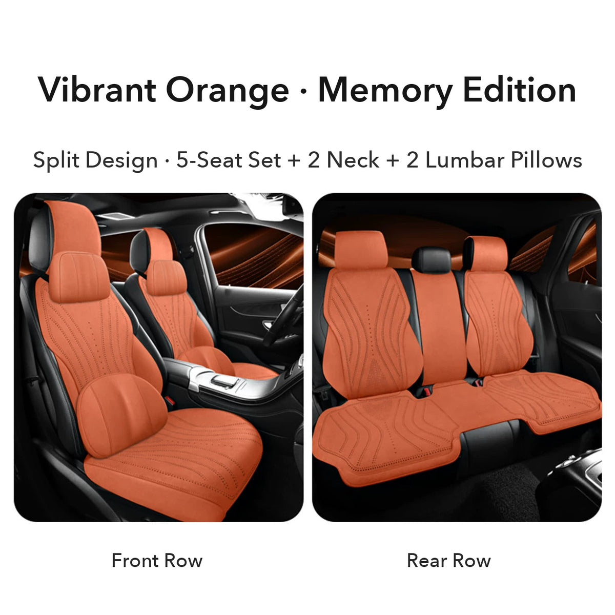 Audi suede seat cushion – Vibrant Orange Memory Edition 5-seat set