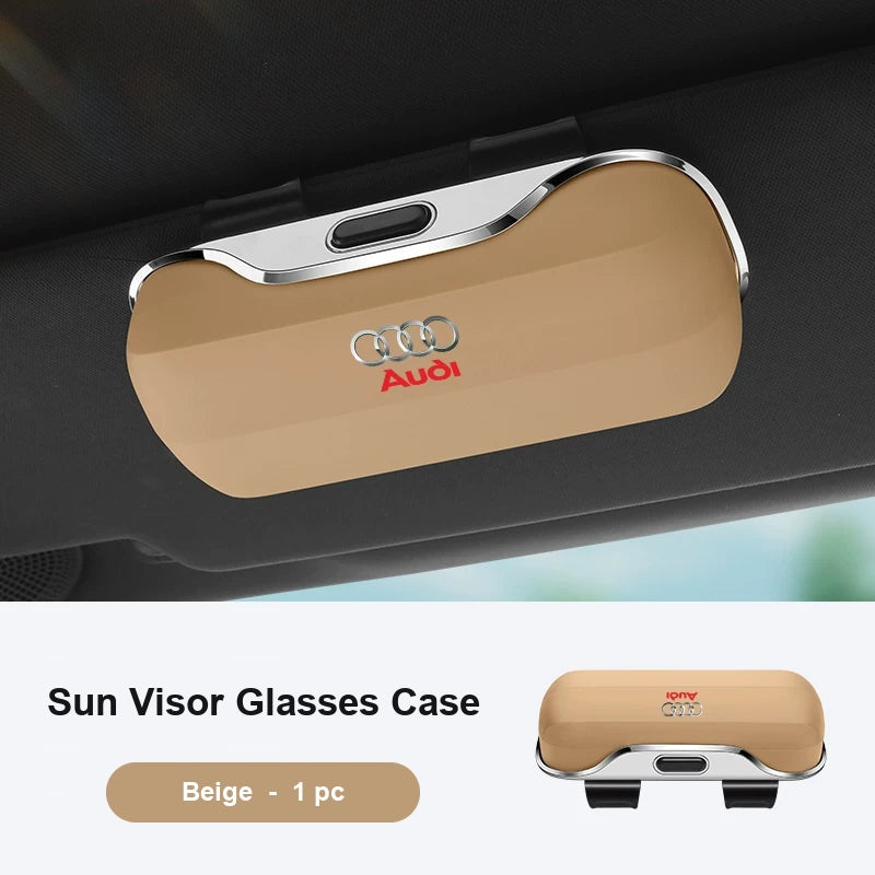 Audi sun visor glasses case Beige