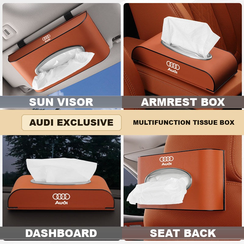 Caja de pañuelos de cuero para coche Audi - Soporte multiposición