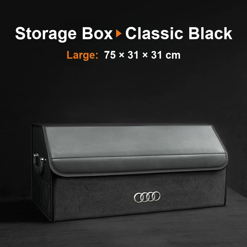 Audi trunk organizer Upgraded Edition, Large, Classic Black