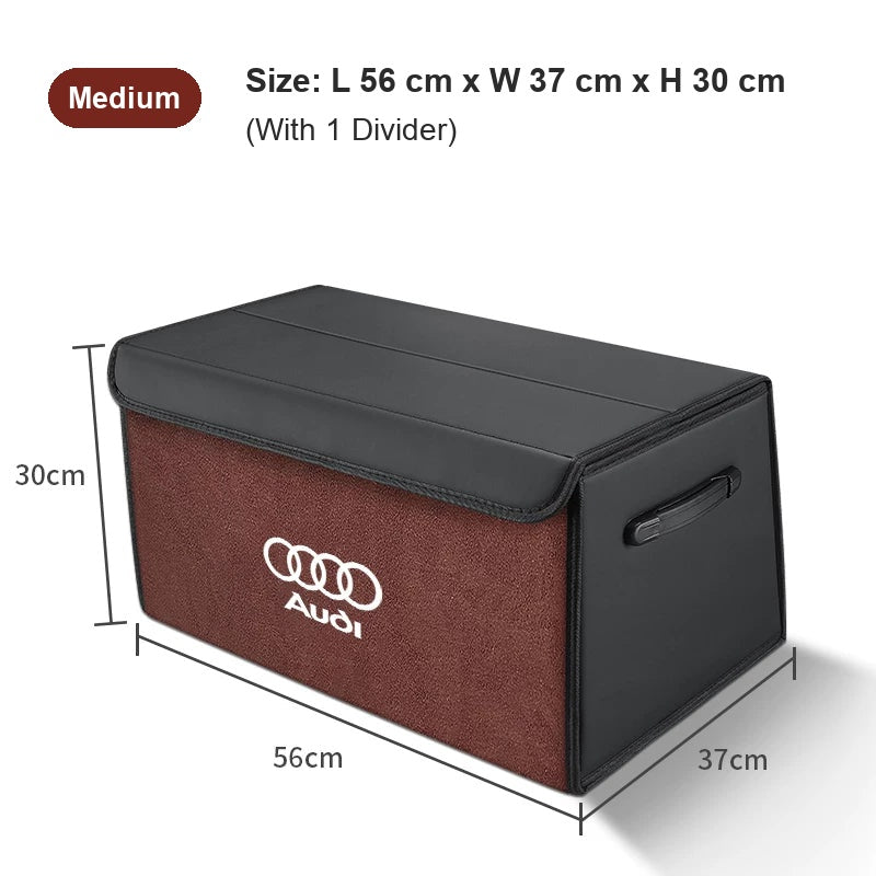 Audi trunk organizer Medium in Mocha Brown