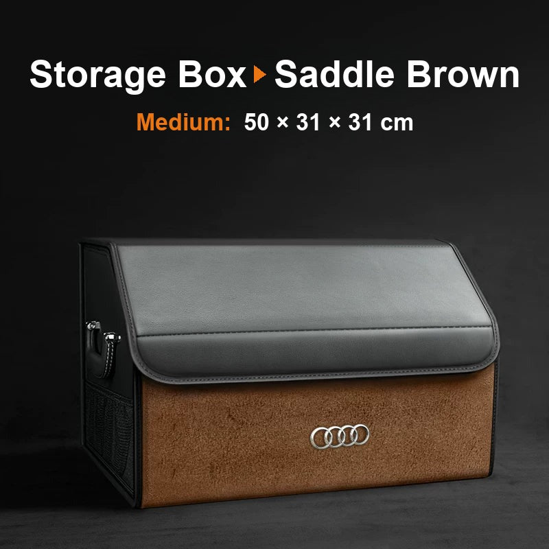 Audi trunk organizer Upgraded Edition, Medium, Saddle Brown