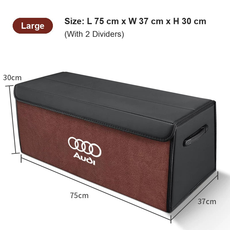 Audi trunk organizer Large in Mocha Brown