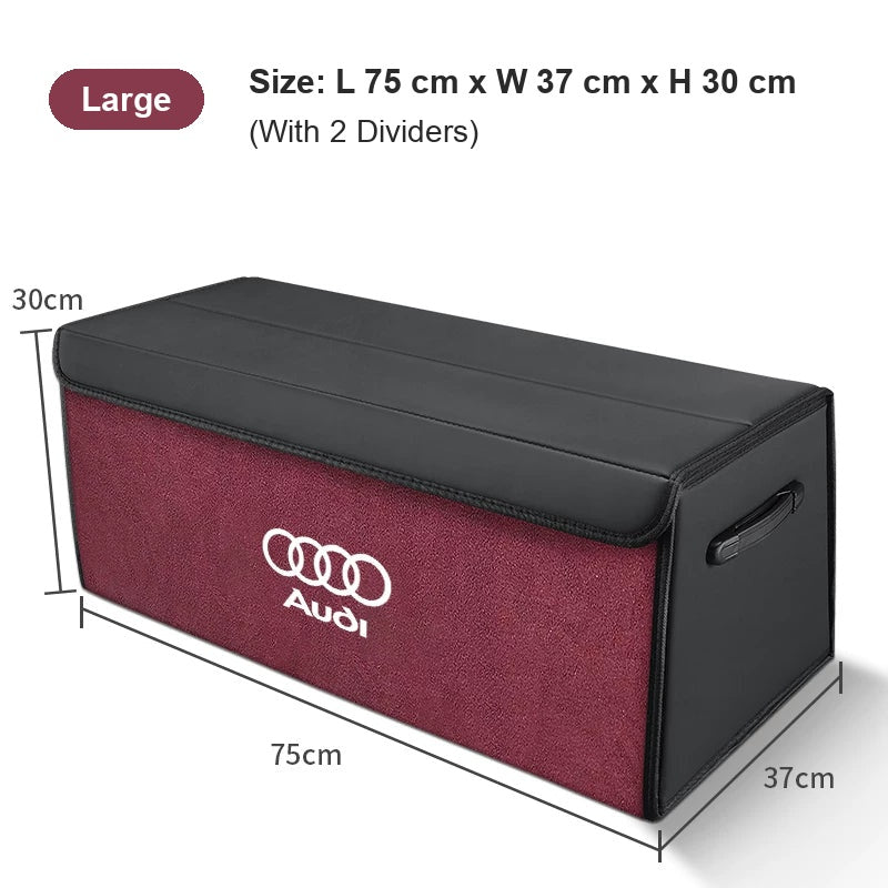 Audi trunk organizer Large in Wine Red