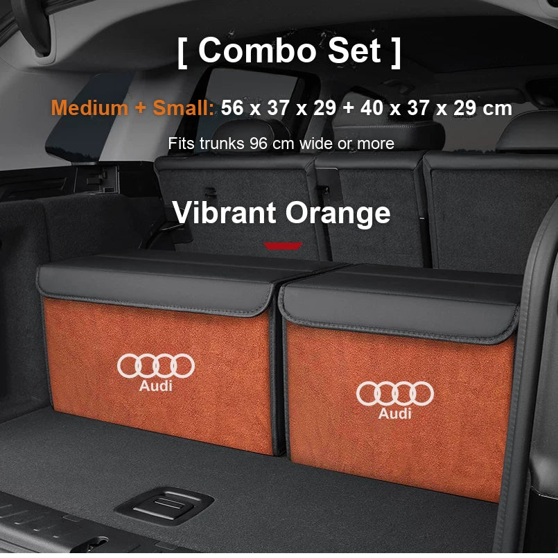 Audi trunk organizer Combo Set Medium plus Small in Vibrant Orange