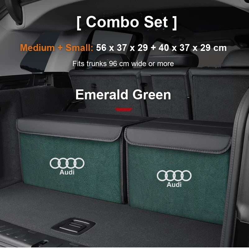 Audi trunk organizer Combo Set Medium plus Small in Emerald Green