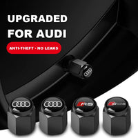 Audi Signature Anti-Theft Valve Caps – Wrench-Lock Hex Aluminium Set of 4