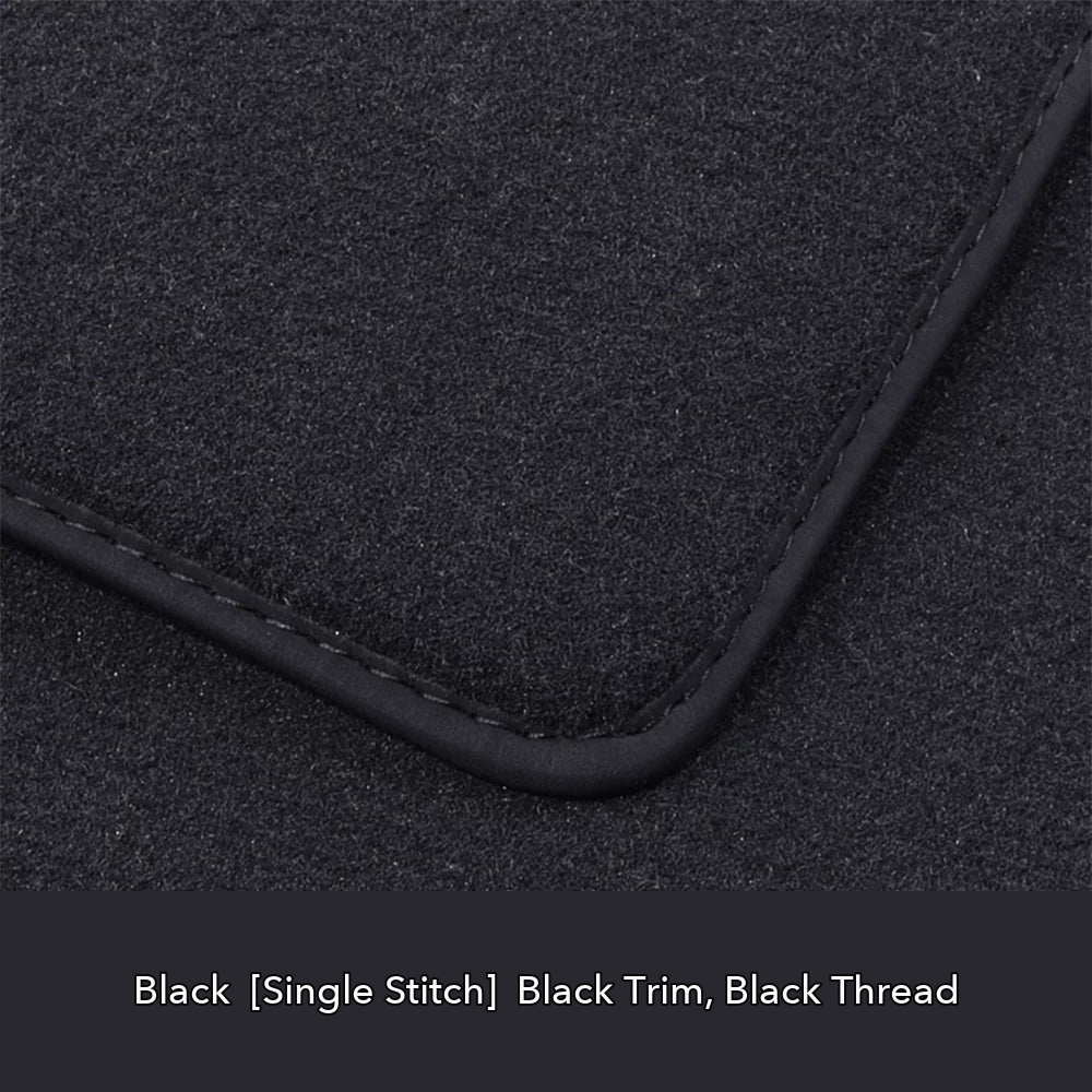 Audi velour floor mat edge detail – Black – Black Stitch