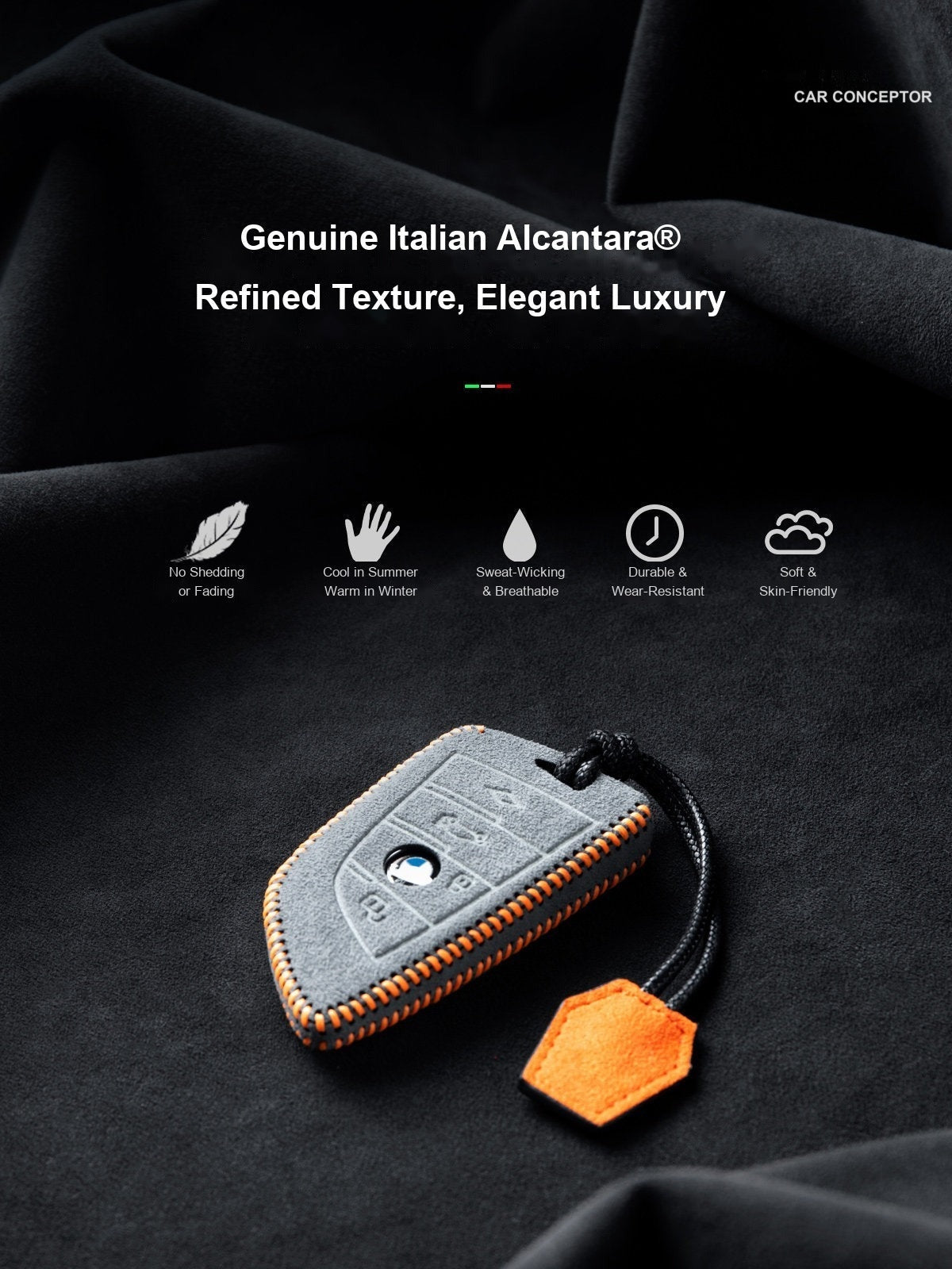 BMW Alcantara Key Fob Case - Custom Handmade Lanyard Cover