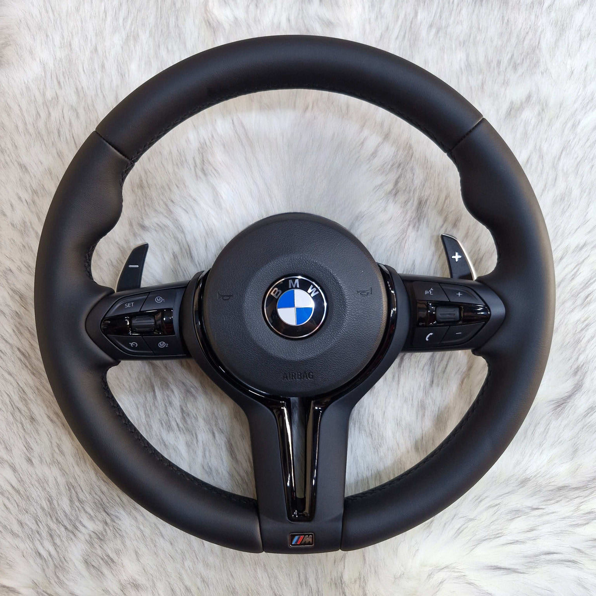 Black M Sport steering wheel for BMW F Series - front view