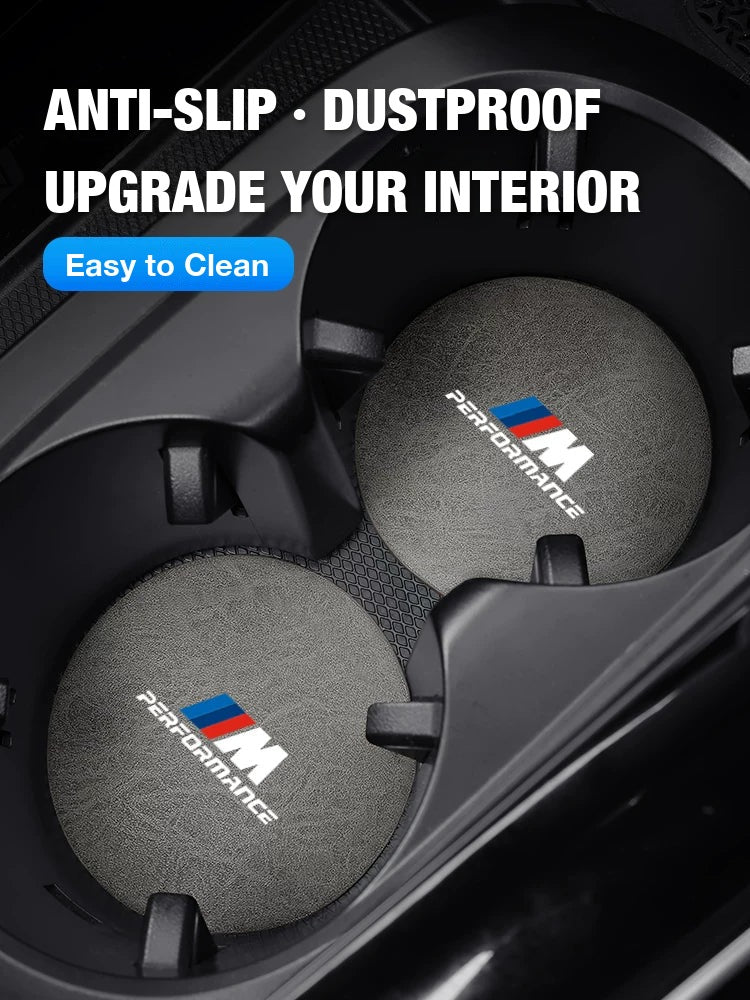 BMW M Performance cup coasters in Vintage Grey – anti-slip, dustproof, easy to clean