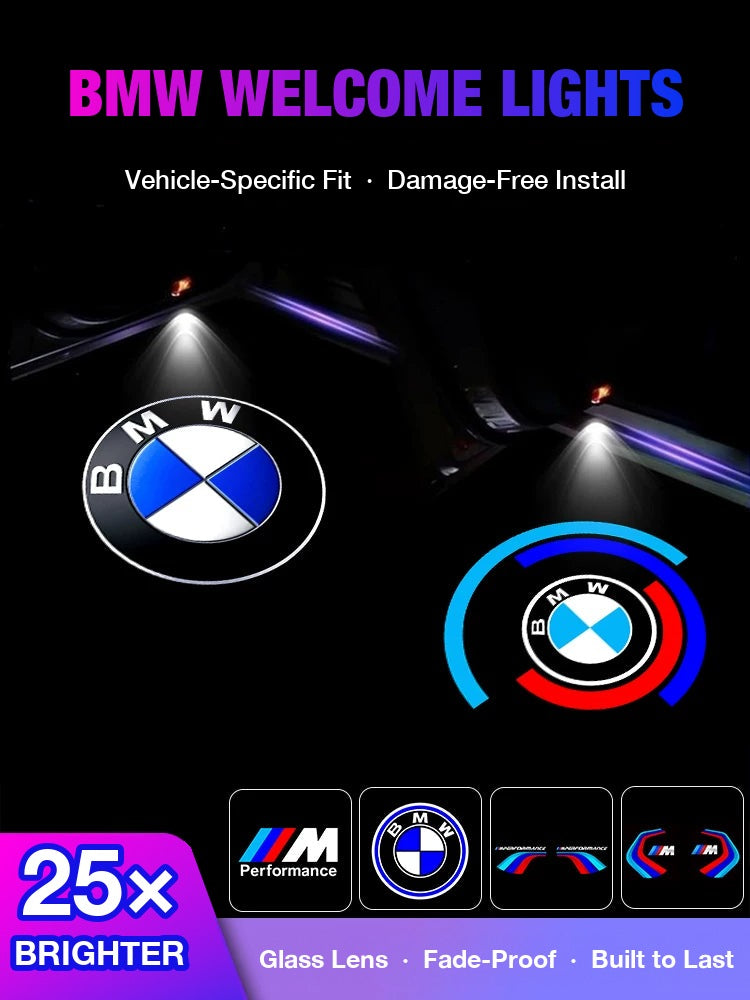 BMW door projector welcome lights projecting the BMW logo