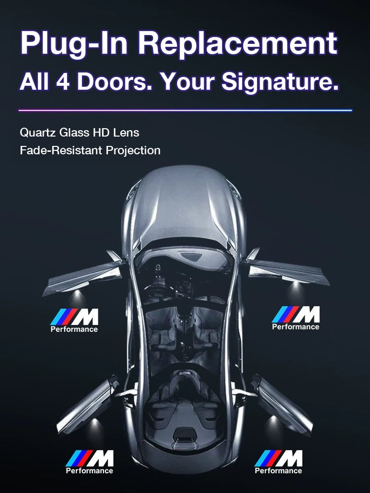 Plug-in BMW door welcome lights for all four doors