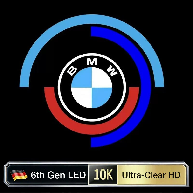BMW door projector light, 50th Anniversary Roundel pattern