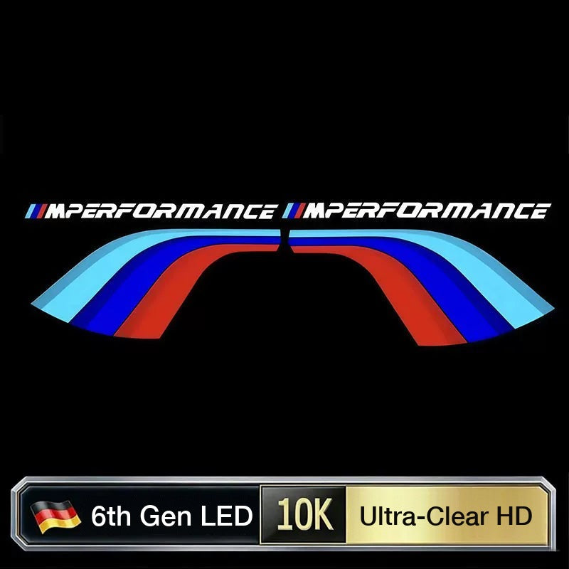 BMW door projector light, M Performance Track Stripes pattern