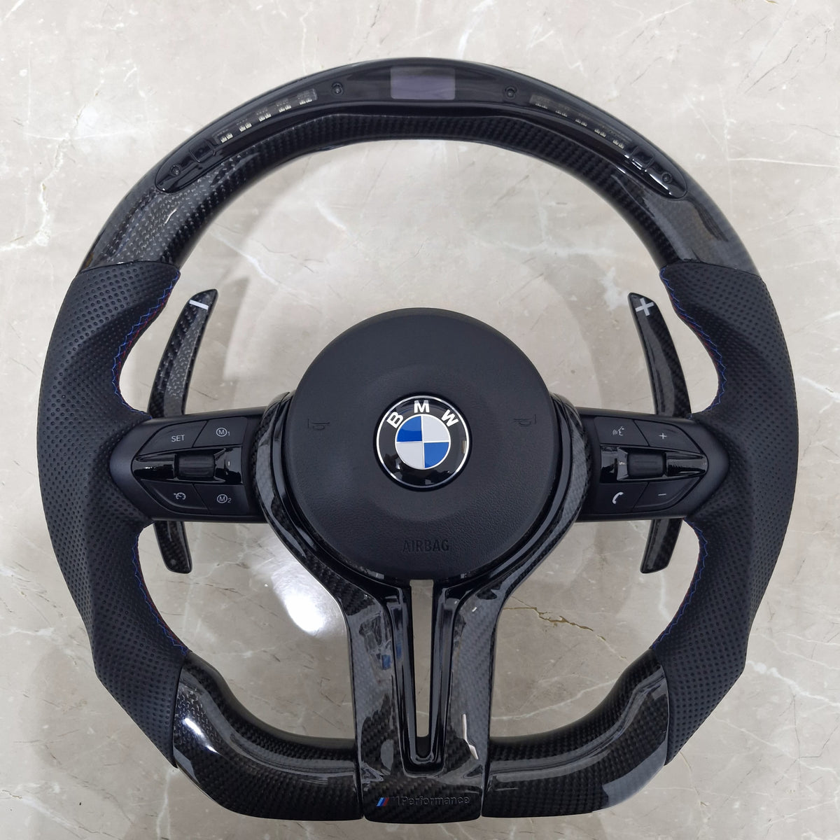 All black carbon fiber LED steering wheel for BMW F series
