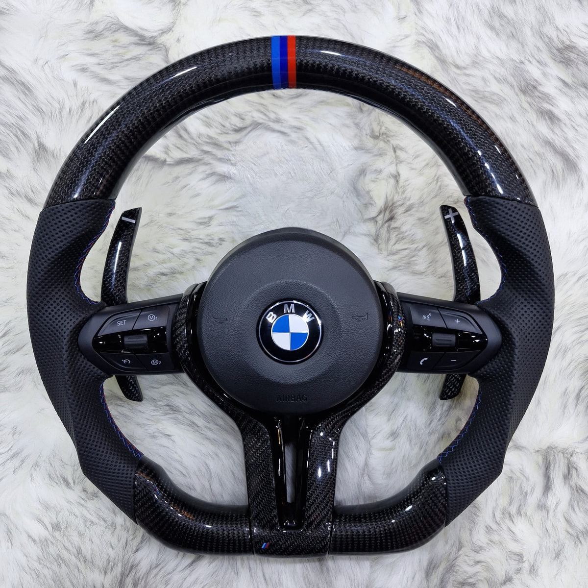 All black M Performance carbon steering wheel for BMW F series