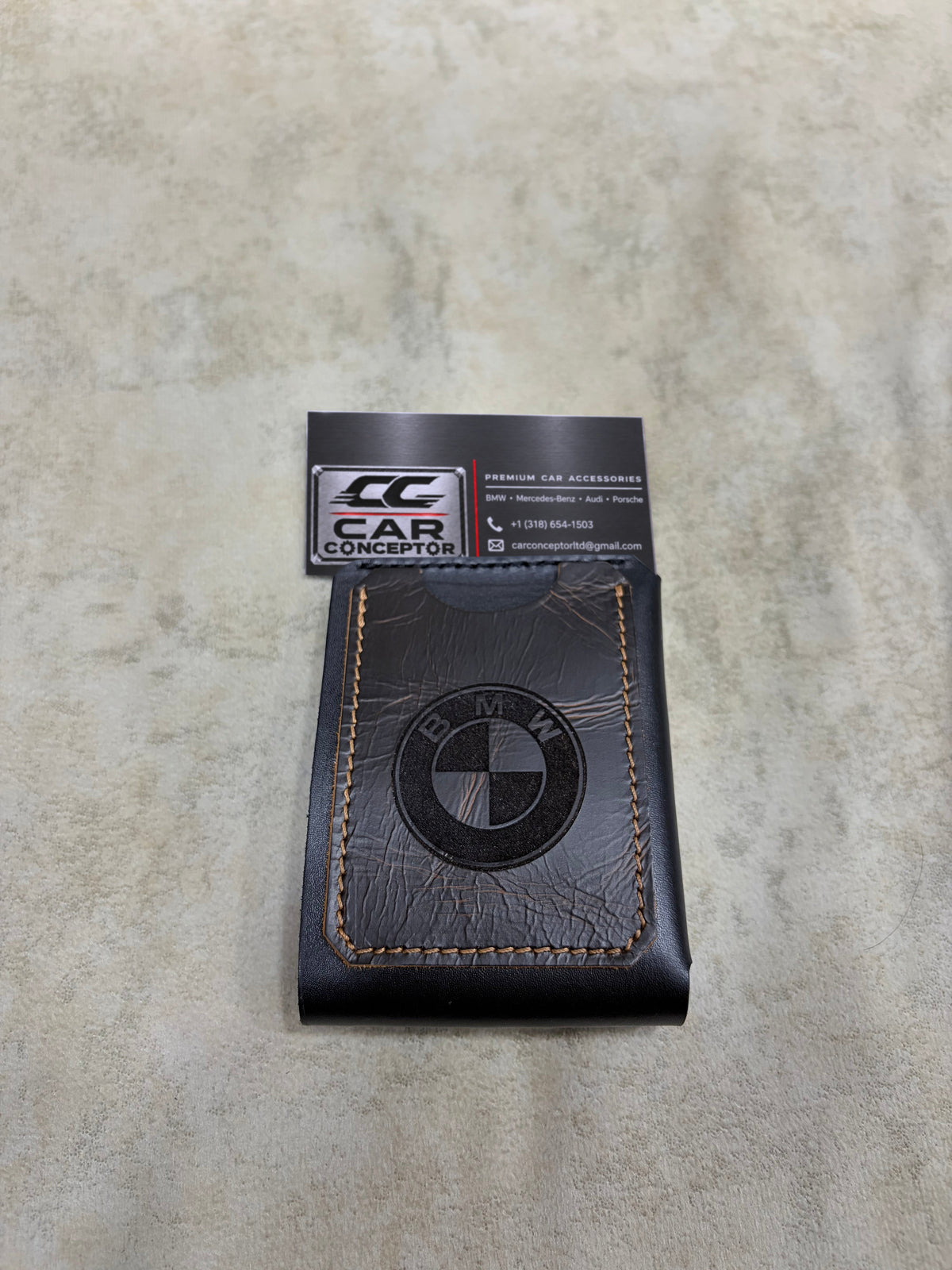 BMW Handmade Crazy Horse Leather Wallet – Custom Design Available
