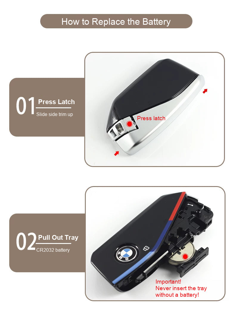 How to replace the battery in the upgraded BMW key