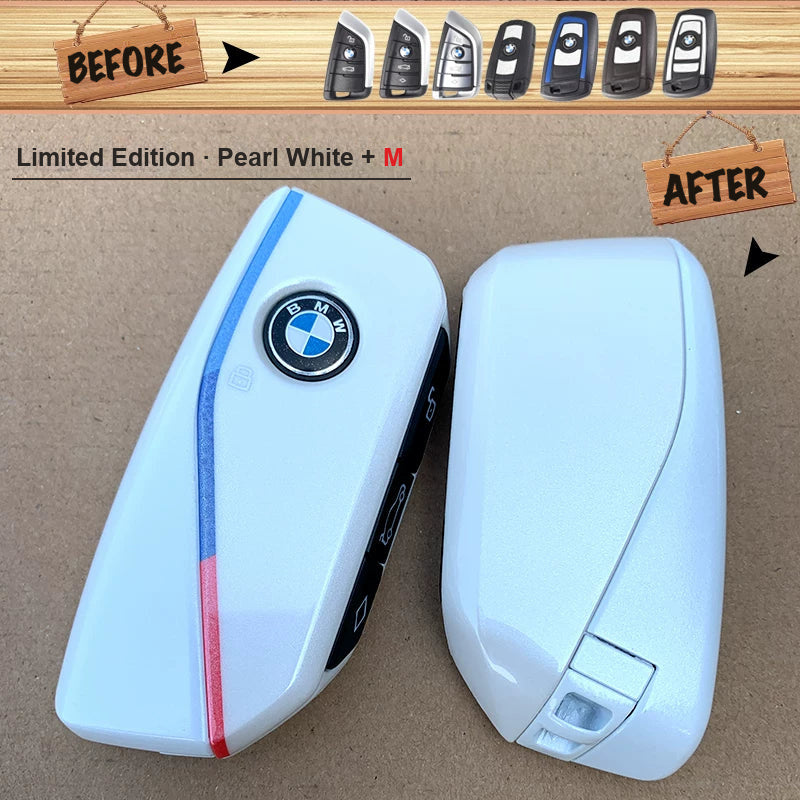 BMW key upgrade, Limited Edition Pearl White with M stripe and black buttons