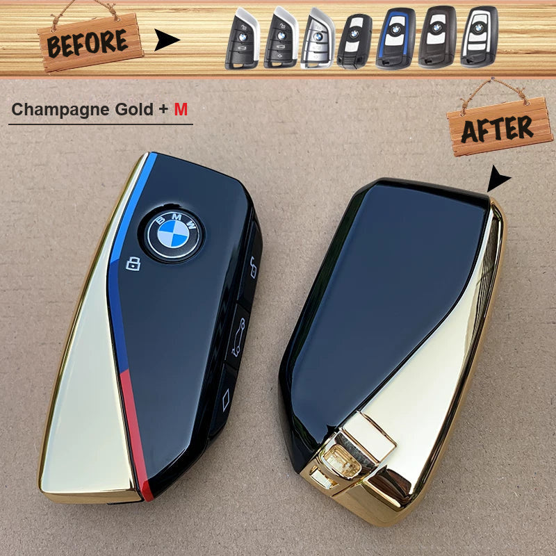 BMW key upgrade, Champagne Gold with M stripe