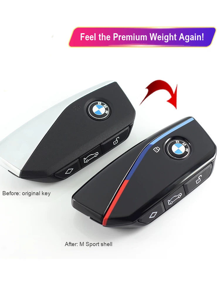 BMW 2023+ key M Sport shell upgrade, before and after