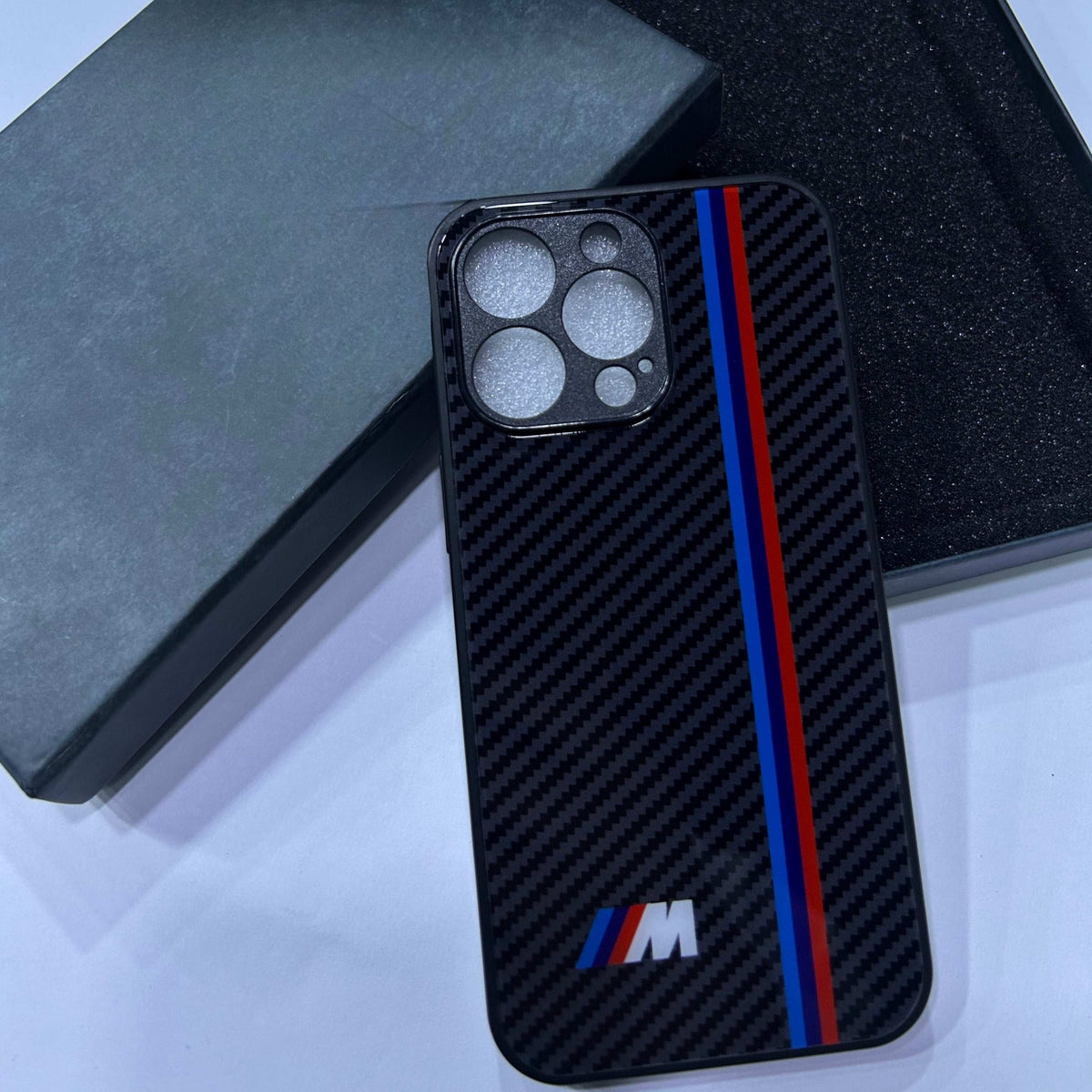 BMW M Glass Carbon Look Fiber Case