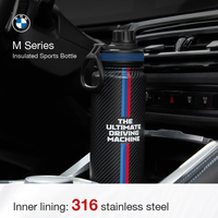 BMW M Tricolour Racing Insulated Bottle – Carbon-Look Finish, 316 Stainless Steel Lining