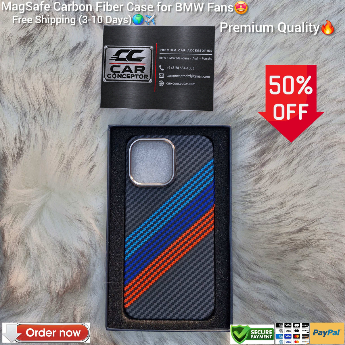 BMW MagSafe Carbon Fiber Case For All iPhone Models