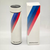 BMW Motorsport ヘックスストライプ 保温ストレートカップ – アイコニックMトリコロールのサテンホワイト